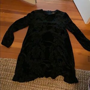 Black velvet maternity dress